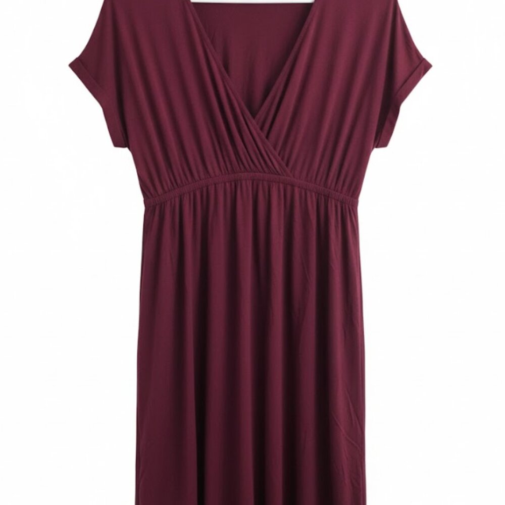 Women's Soft Knit Dress Burgundy Size Large